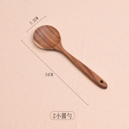 Paint-free Wax-free Wooden Cooking Spoon Shovel suit Kitchenware Long Handle Non-stick Pan Stir-frying Shovel Wooden Acacia Soup Spoon