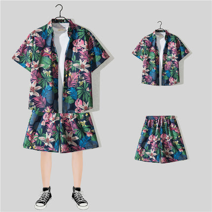 Short Sleeve Flower Shirt Hainan Island Beach Suit Sanya Hawaiian Style Thailand Travel Male Couple Summer Thin suit