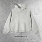 Boxy version of sweatshirt-floral gray / S
