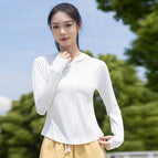 Cy-slim fit sports sun protection clothing) white / M