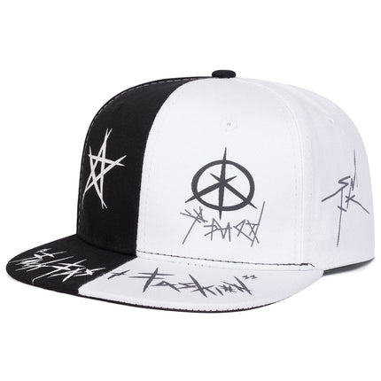 Cross-Border Foreign Trade New Adult Hat Embroidered Eyes Flat Brim Hip-Hop Baseball Cap Outdoor Sun Protection Peaked Cap