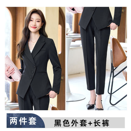 Professional suit suit women's spring and autumn new fashion commuter workplace formal suit hotel front desk manager work clothes