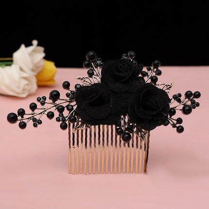 Three-piece set of bridal headdress Korean style Mori style hair band red hair accessories Xianmei hairband toast wedding dress accessories