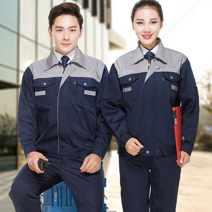 Spring, Autumn and Winter Seasons Long-sleeved Work Clothes suit Dirt-resistant Wear-resistant Work Clothes Factory Clothes Auto Repair Work Clothes Labor Insurance Clothes