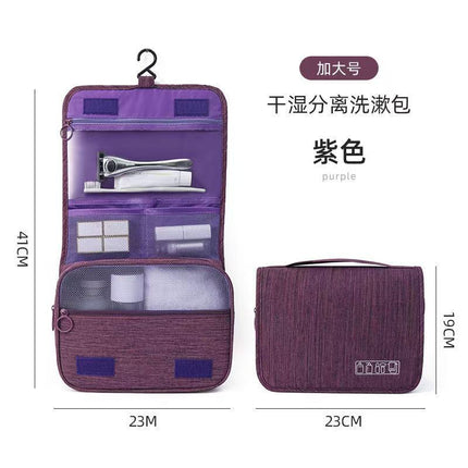 Cationic Wash Bag Dry and Wet Separation Large Capacity Portable Hook Wash Bag Travel Storage Bag Waterproof Folding Bag