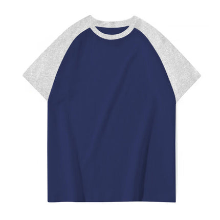 Cross-Border Supply Manufacturer Direct Sales T-Shirt Custom Round Neck Loose Raglan Short-Sleeved T-Shirt Light Board Blank Board Summer Girls