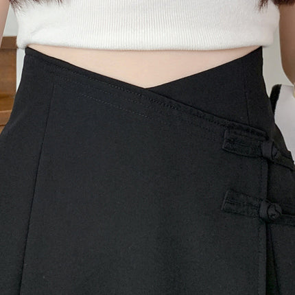Summer Short Skirt 2024 A-Line Skirt New Style Figure-Proof High-Waisted Black Suit Pear-Shaped Skirt for Women