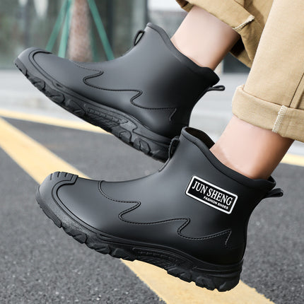 British Men's Wading Shoes, Non-Slip Rain Boots, Waterproof Short-Tube Water Shoes, Men's and Women's Commuting Outdoor Cycling Rubber Shoes, Fishing Shoes
