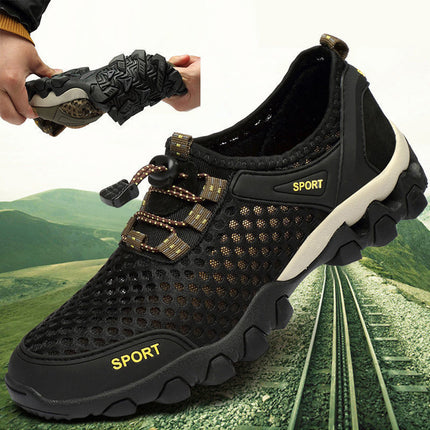 Men's Shoes 2024 New Men's Sneakers Korean Style Fashion Casual Outdoor Tracing Shoes Men's Mesh Breathable Wading Shoes