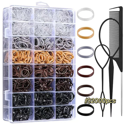 Cross-Border Kidsren's Small Rubber Band Clip Set 24 Grids Colorful Hair Rope Baby Hair Band Headband DIY Hair Accessories Hair Tie