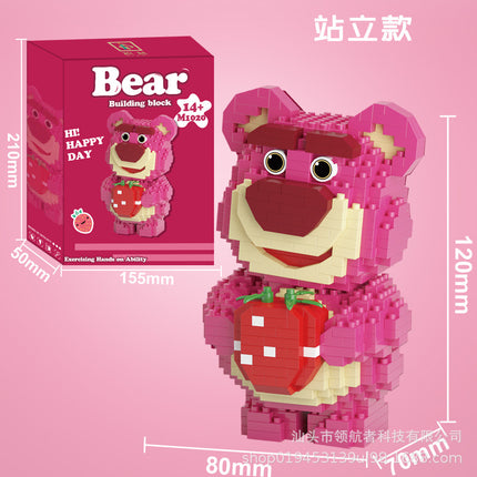 M1016 Jihui Strawberry Bear M1020 Building Blocks Assembled Toys Girls Children's Puzzle M1015 Gift Cross-border
