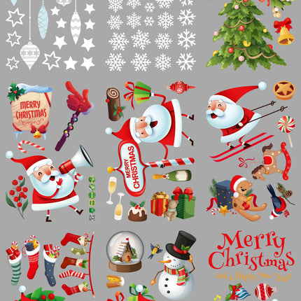 Christmas decorations door stickers shop scene layout wreath small pendant window glass stickers Christmas tree old man