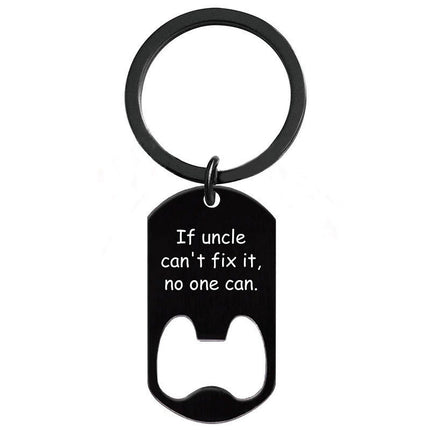 Cross-border Stainless Steel Engraving Metal Keychain Bottle Opener Wine Glass Wine Bottle Birthday Christmas Father's Day Gift