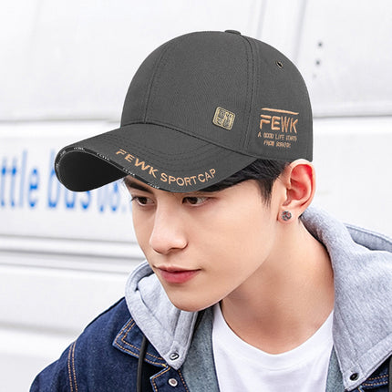 Spring and Autumn Fashion Metal Label Letter Wheat Ear Embroidered Hard Top Baseball Cap for Men and Women Street Sunshade Breathable Cap