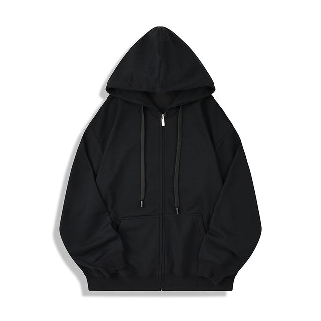 2025 Autumn/Winter 1433 Model 330g Large Version Cvc Terry Simple Solid Color Loose Zipper Hoodie