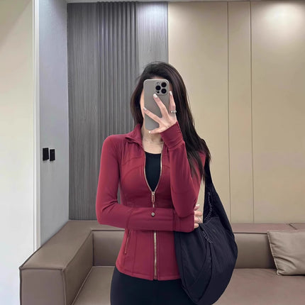 Lulu Same Yoga Clothing Women's Defina Top Fitness Jacket Spring Sports Jacket Scrub Hooded Sun Protection Clothing