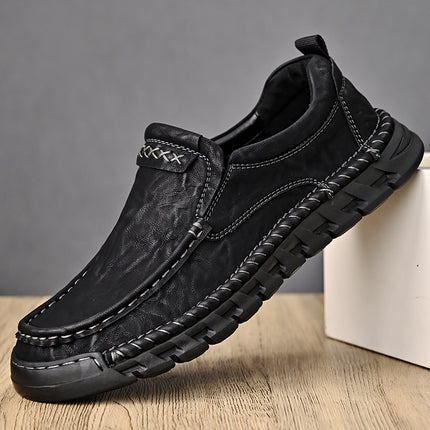 Leather Shoes for Men 2025 New Autum Soft-Soled Casual Non-Slip Slip-On Loafers for Men Middle-Aged and Elderly Dad Shoes Men's Shoes
