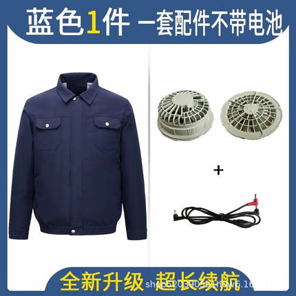 Cross-border supply air conditioning clothes summer outdoor worker labor protection work clothes short sleeve air conditioning shirt fan clothes coat