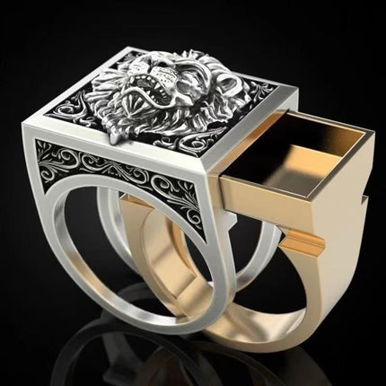 Jia Rui Cross-Border Hot Selling Lion Sleeve Retro Creative Fashion Ring Men's Ring Single Product Wholesale