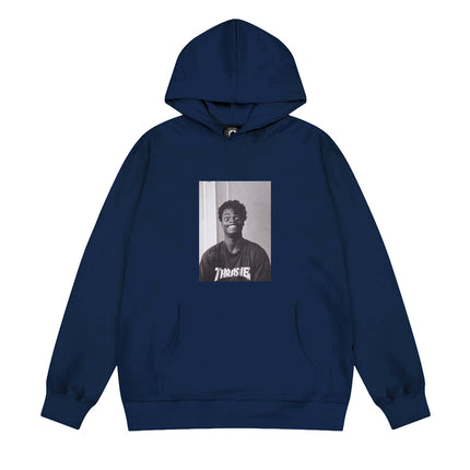 Heavy Thrasher Flame Hooded Unisex Sweatshirt American Style Cross-Border Casual Hoodie Trendy Brand Printed Loose Fleece-Lined
