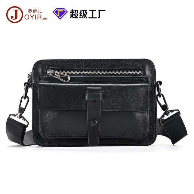 Genuine Leather Crossbody Bag Men's Bag Trendy Brand High-End Work Bag Cowhide Messenger Bag Backpack Vegetable Tanned Leather Men's Shoulder Bag