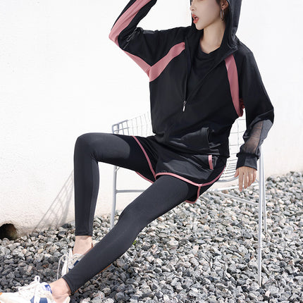 Yoga Fitness Clothing Tennis Suit Sports Running Gym Plus Size Fat mm Cover Belly Slimming Look Loose Factory Direct Sale