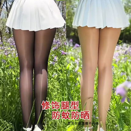 Source new ultra-thin aurora pantyhose oil bright reflective bright transparent nine crotch high waist new summer generation hair