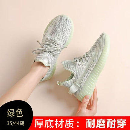 350 Unisex Large Size Yeezy Shoes Breathable Fly-Knit Sneakers Autumn Mesh Running Shoes Cross-Border Wholesale in Stock