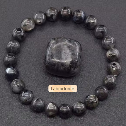 SHINE/TK Cross-border Best Selling 8mm Apatite Sun Stone Beaded Bracelet Handmade Agate Crystal Original Stone Bracelet