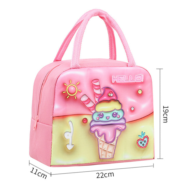 Cartoon Lunch Box Bag Portable Lunch Bag Thermal Insulation Bag Aluminum Foil Lunch Bag Handbag Student Office Student Eco-friendly Portable