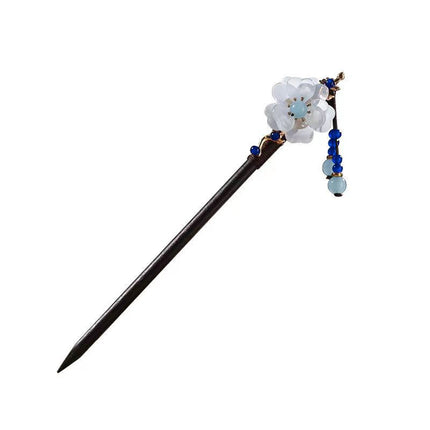 Antique Wood Hairpin Tassel Step-up Hair Hairpin Children's Imitation Ebony Headwear Disc Hair Han Clothing Accessories Ancient Costree Hair Hairpin Hair