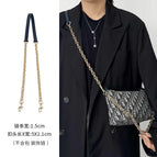 Navy blue leather chain (110cm)