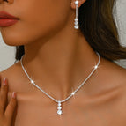 1595 silver necklace + earrings