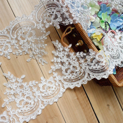 White lace accessories bridal handmade diy material wedding headwear decorative flower width 15.5CM