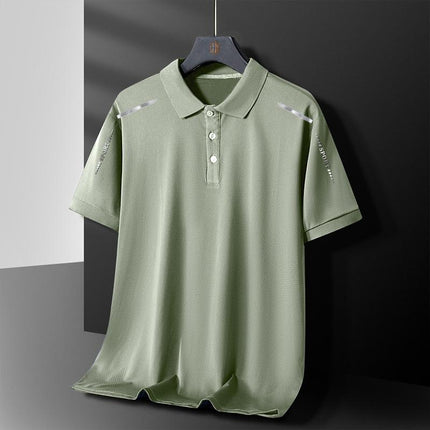[Fast Delivery] Men's Short-Sleeved Polo Casual Lapel T-Shirt Summer Half-Sleeved Loose Elastic Breathable Top