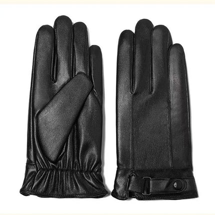 New Pu Gloves for Men and Women, Autumn and Winter Cycling, Business Casual, Touch Screen, Washable Leather Pu Touch Screen Warm Gloves, Cross-Border
