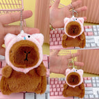 Bead chain style / Dark brown piggy hat capibala
