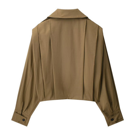 Cross-Border Aliexpress Hot-Selling Zr Women's Clothing, Foreign Trade Women's Clothing Wholesale, New Autumn Women's Clothing, Small Fragrant Pleated Jacket
