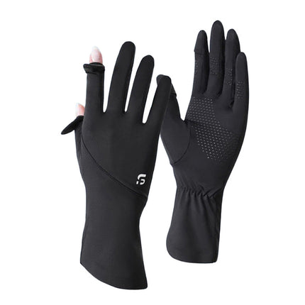 Summer Sun Protection Gloves Women's Outdoor Riding Driving UV Protection Ice Silk Gloves Touch Screen Internet Popular Gloves