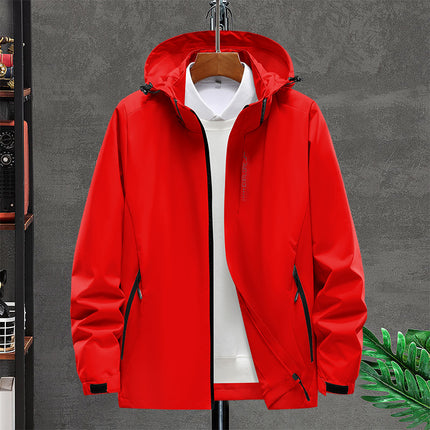 Outdoor Spring and Autumn Windproof Waterproof Rush Clothes Hiking Climbing Thin Single Rush Work Clothes for Men and Women Windbreaker Coat Printing