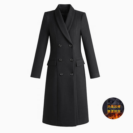 Professional Woolen Coat Women's Winter Middle and Long Hotel Front Desk Beauty Salon Sales Department Work Clothes Woolen Coat