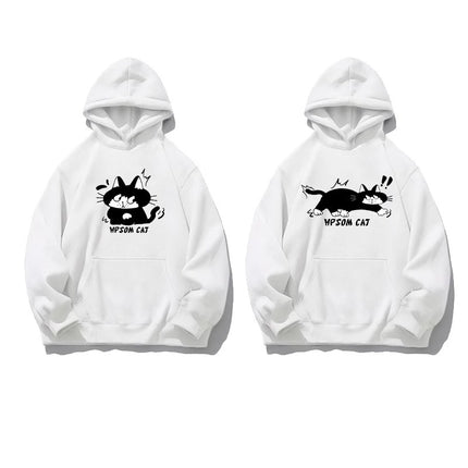 High-End Men's and Women's Long-Sleeved Ins-Style Tops, Special Couple Wear, Autumn and Winter Velvet Hooded Sweatshirts, Trendy Brand Class Uniforms