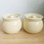 【beige, set of 2】clay pot soup stew pot