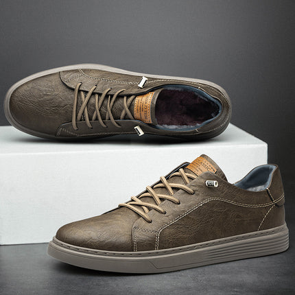 Two-layer Cowhide Men's Shoes All-match Men's Soft-soled Leather Casual Leather Shoes Sneakers Men's Slip-on plus size Summer Breathable