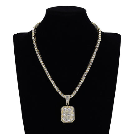 Amazon's Best-Selling Street Hip-Hop Full Diamond Square Pendant Ins Normcore Cold Style Pendant Dropshipping