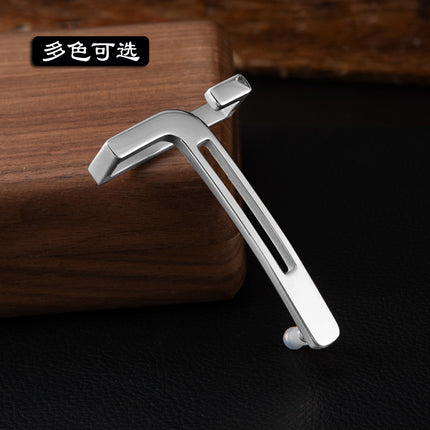 Inner Wearing Smooth Buckle Plate Buckle Leather Head Men's Stainless Steel Hanging Buckle T Letter Perforated Pant Belt Simple