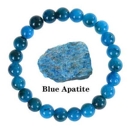 SHINE/TEMU Cross-border Natural Stone Agate Crystal Beaded Bracelet Apatite Lapis Lapis Bracelet for Men and Women
