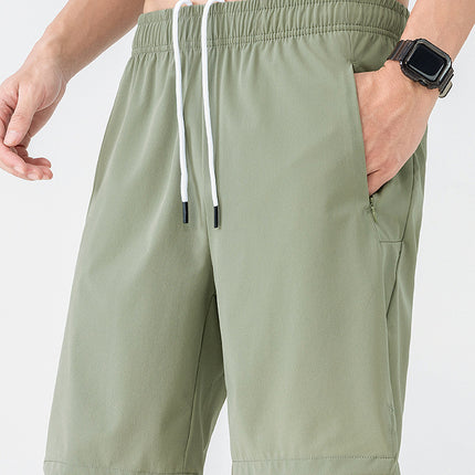 Men's Ice Silk Sports Shorts Summer Breathable Quick-Drying Thin Casual Versatile Stretch Five-Point Pants for Men 2332850
