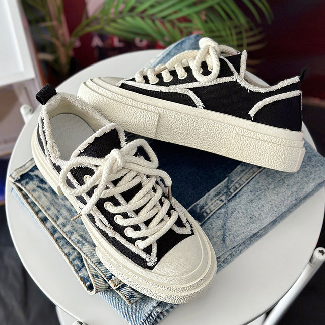 Women's Shoes 2026 New Niche Style Unisex Casual Skate Shoes Couple Style Trendy Canvas Shoes Large Size Women's Shoes Cross-Border