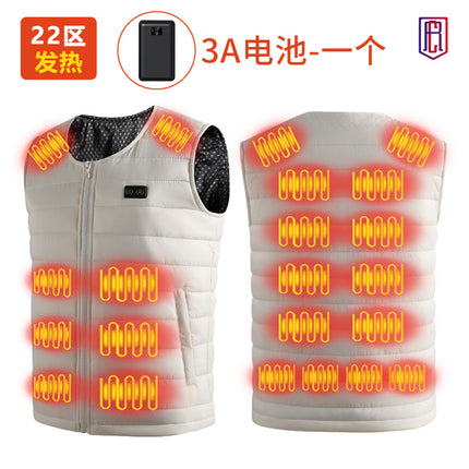Winter Cross-border Intelligent Heating V-collar Base Vest Graphene Whole Body Constant Temperature Electric Heating Warm Heating Vest